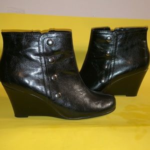 Black Wedge Bootie